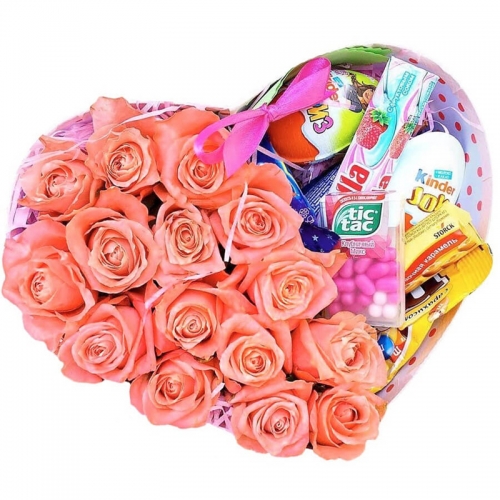 Букет из 15 роз "Коробка счастья"